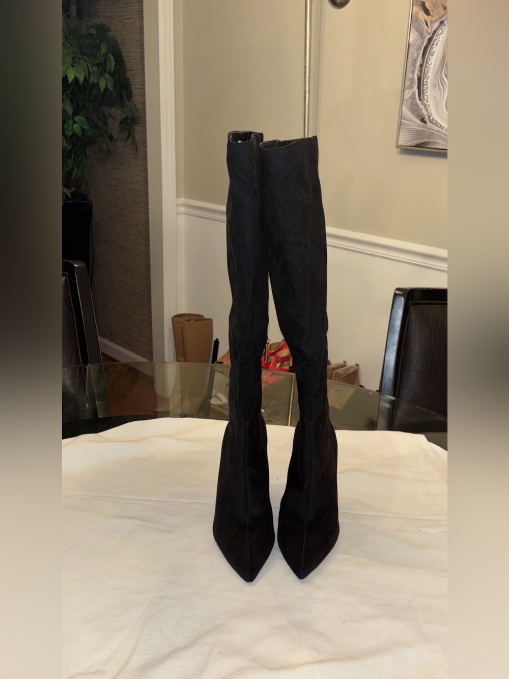 Jessica Simpson Wide Calf Black Suede Over-the-Knee Boots - Picture 6 of 8
